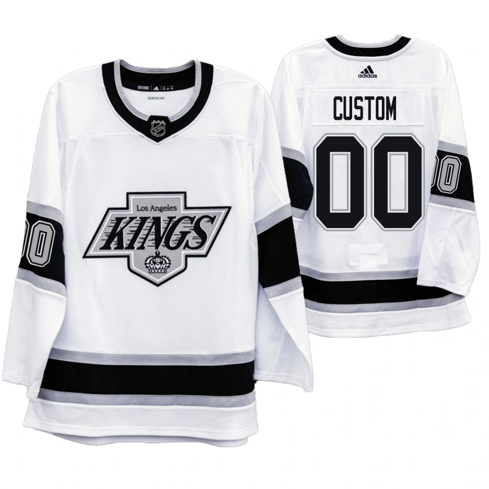 Los Angeles Kings Custom Men Adidas 2019-20 Heritage White Throwback 90s NHL Jersey